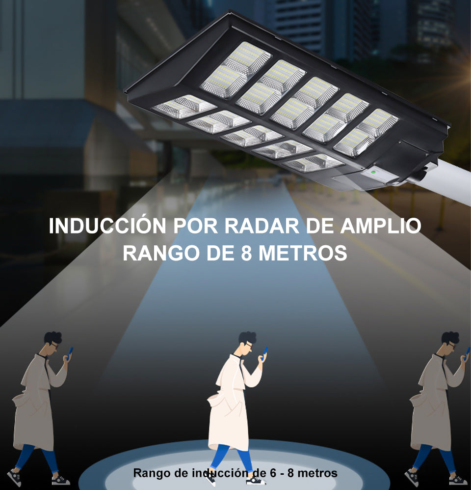 Preventa: 800led Lampara Solar Suburbana Focos Exterior Publico 1000w