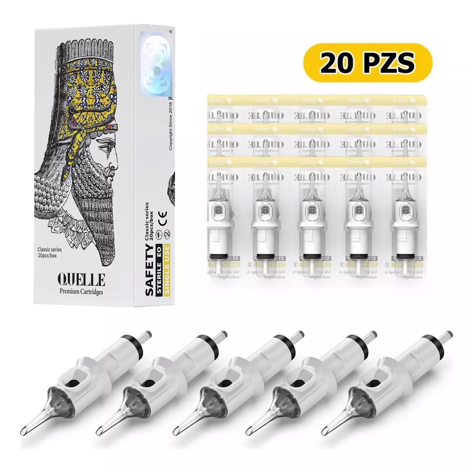 Agujas de tatuaje Cartridge 20Pcs Aguja mixta #12 Redonda Estándar Liner 3RL 5RL 7RL 9RL 11RL