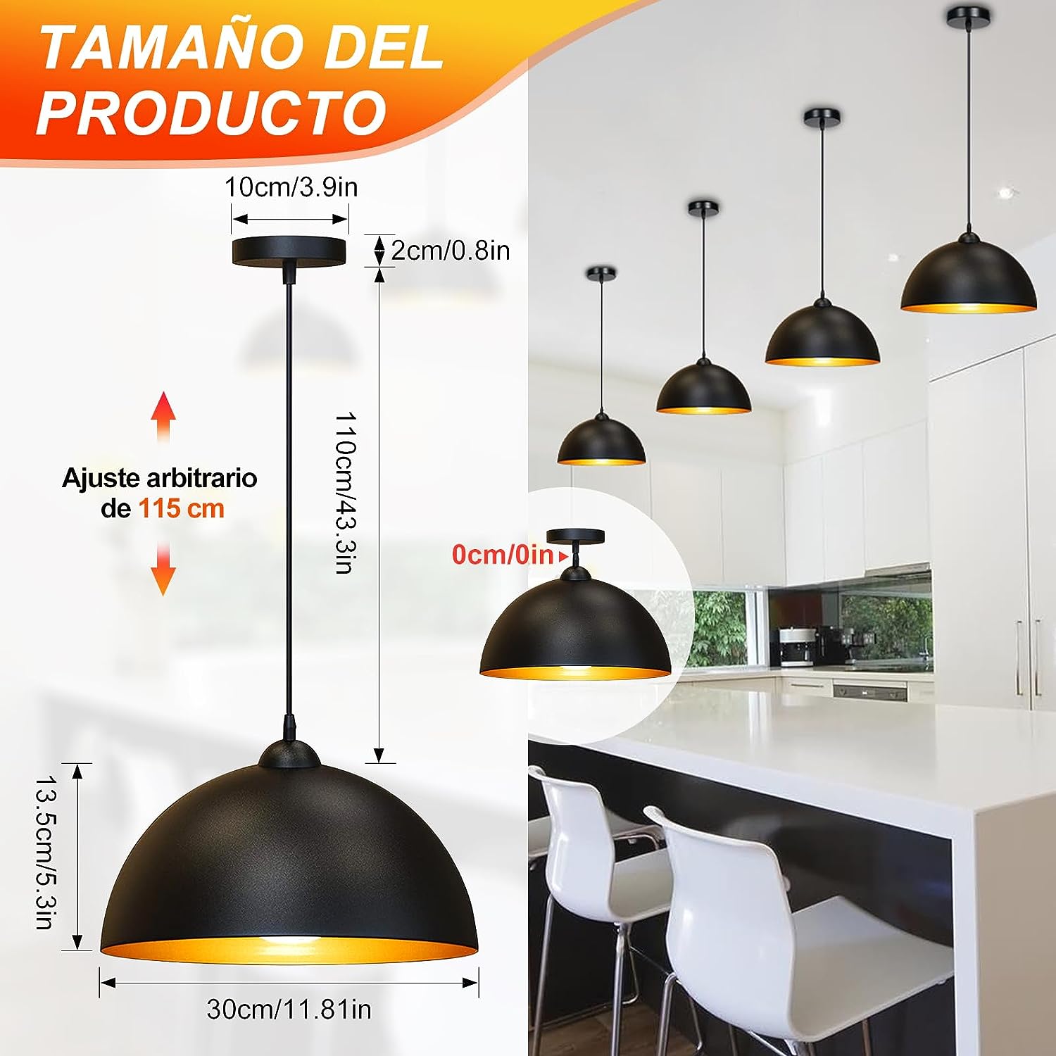 Preventa: 4 Unidades Luz Colgante Industrial