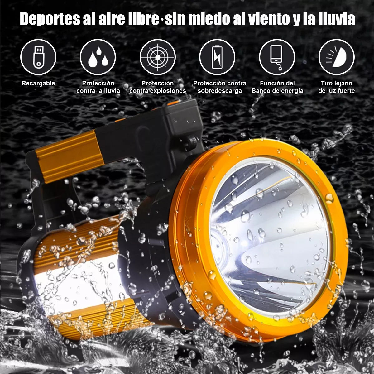 Preventa:Linterna Recargable Led De Manoalta Potencia Lampara Tactica