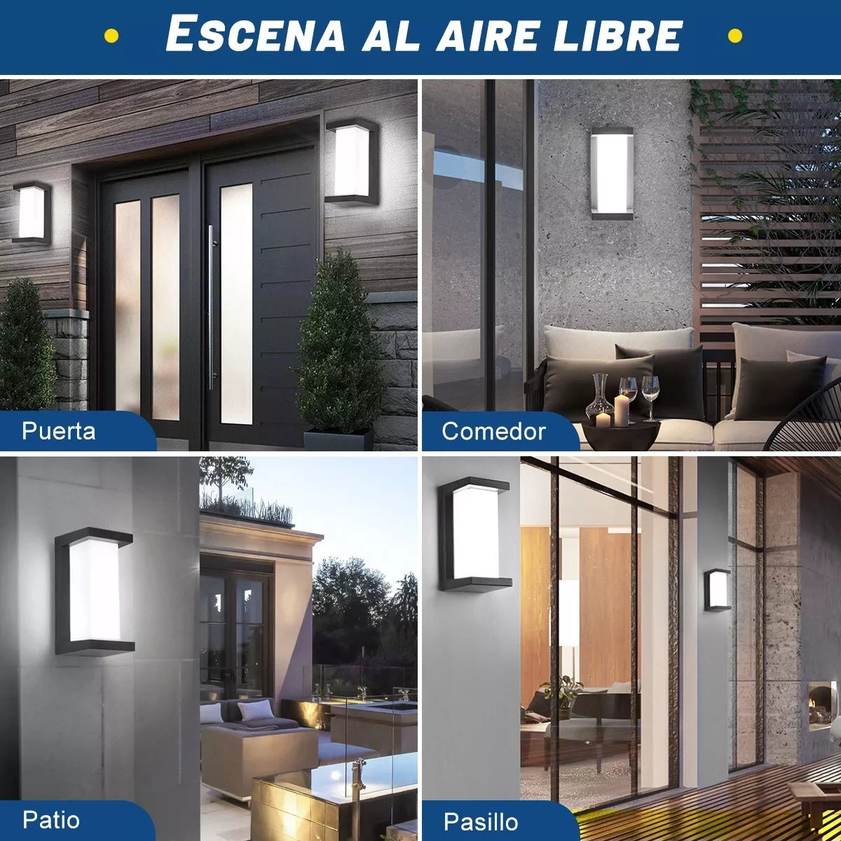 DOPWII Lámpara De Pared Para Interior/exterior 18w Luz Blanca Ip65