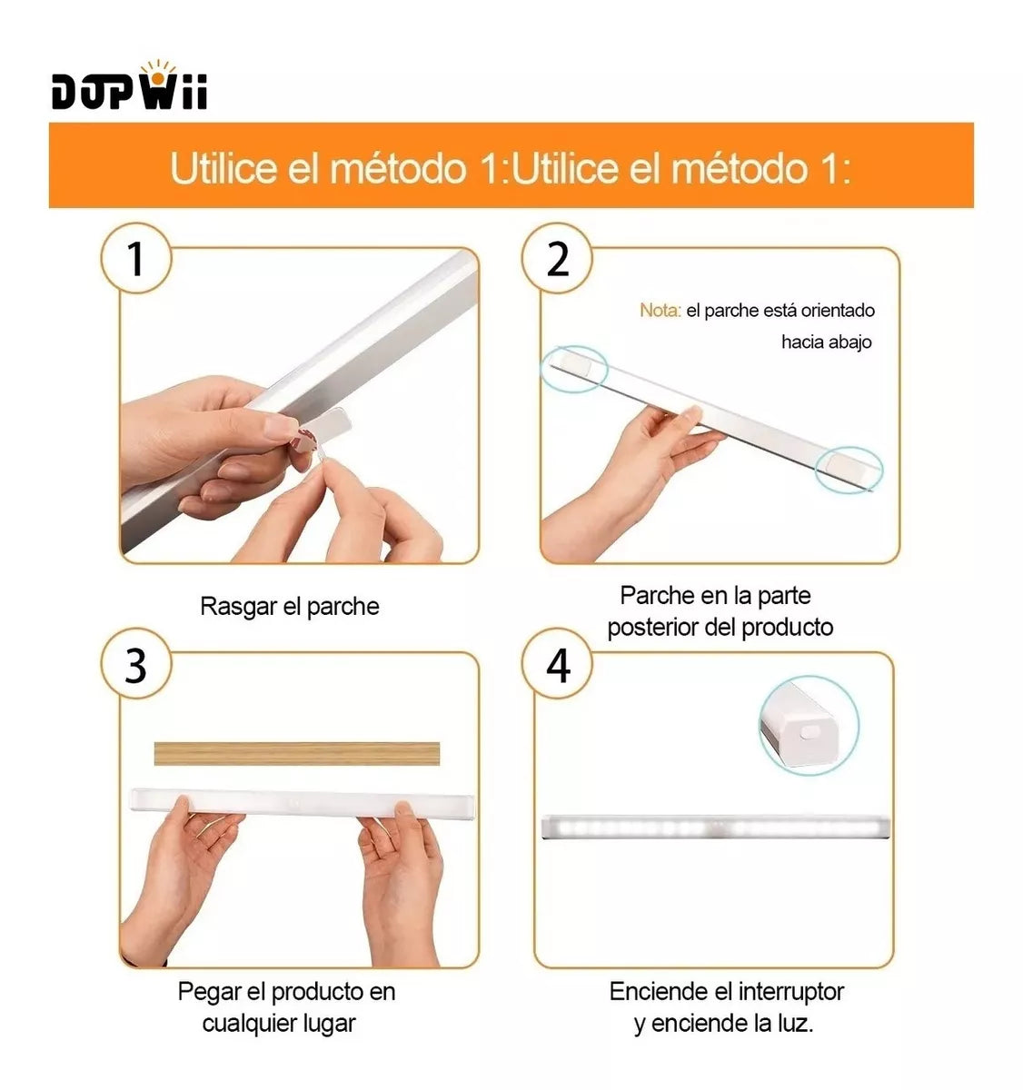 DOPWII Lámparas Sensor De Movimiento Luz Usb Regulable 20 Focos Led