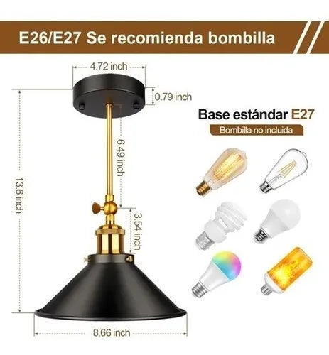 Dopwii Lamparas De Pared Interior Focos Vintage Industrial E26 3pz