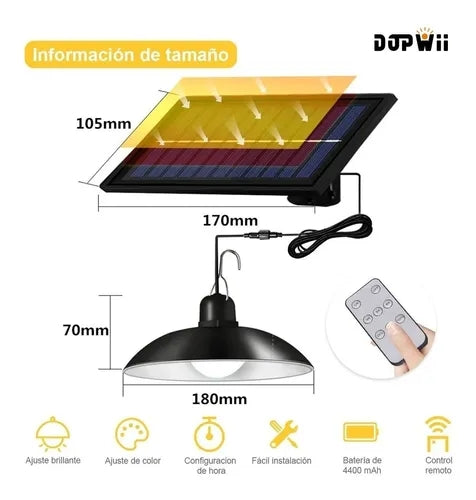 Dopwii Lámpara Solar Exterior Impermeable Cable Para Exteriores 3 M