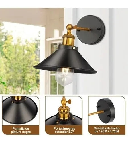 Dopwii Lamparas De Pared Interior Focos Vintage Industrial E26 3pz