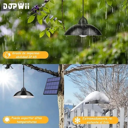Dopwii Lámpara Solar Recargable Luz Solar Exterior Con 3 Luces Led