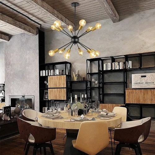Dopwii Lámpara De Techo Colgante Moderna Candelabro E26 De 12 Luces