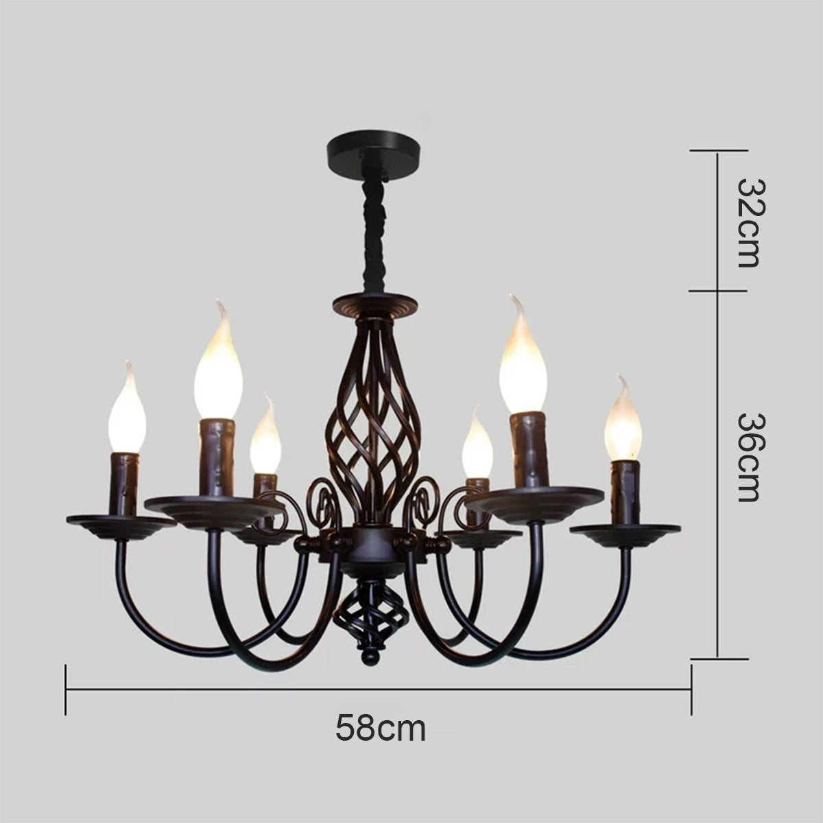 Preventa: Candelabro de vela vintage con 6 luces para isla de cocina, comedor