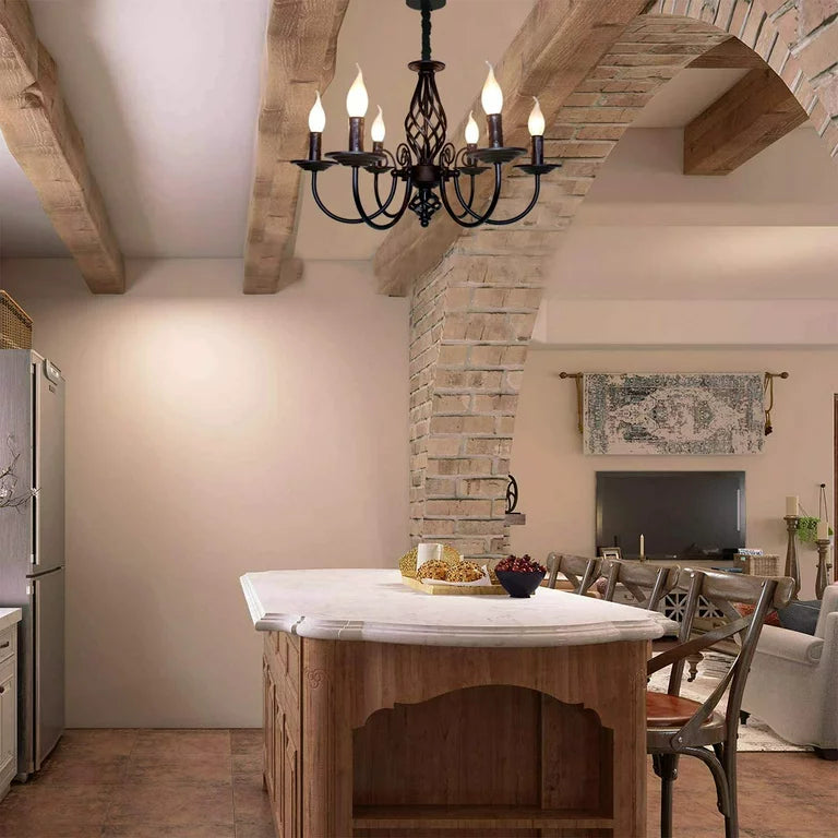 Preventa: Candelabro de vela vintage con 6 luces para isla de cocina, comedor