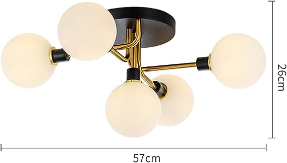 Preventa: Lámpara Vintage LED Sputnik de 5 luces con pantallas de vidrio lechoso