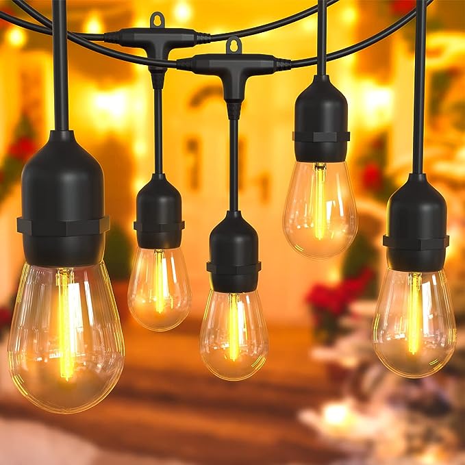 DOPWII Guirnalda De Luces 15+1 Led S14 Focos 15m Exterior Vintage