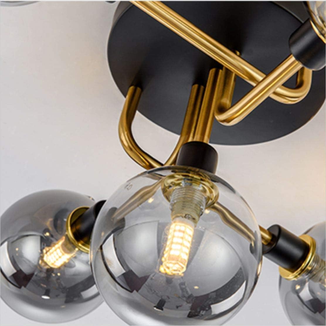 Preventa: Lámpara Vintage LED Sputnik de 5 luces con pantallas de vidrio gris ahumado