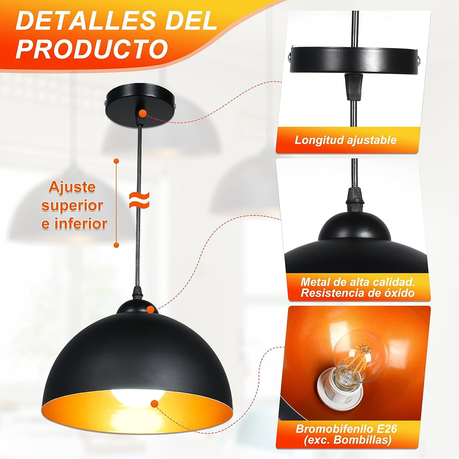 Preventa: 4 Unidades Luz Colgante Industrial
