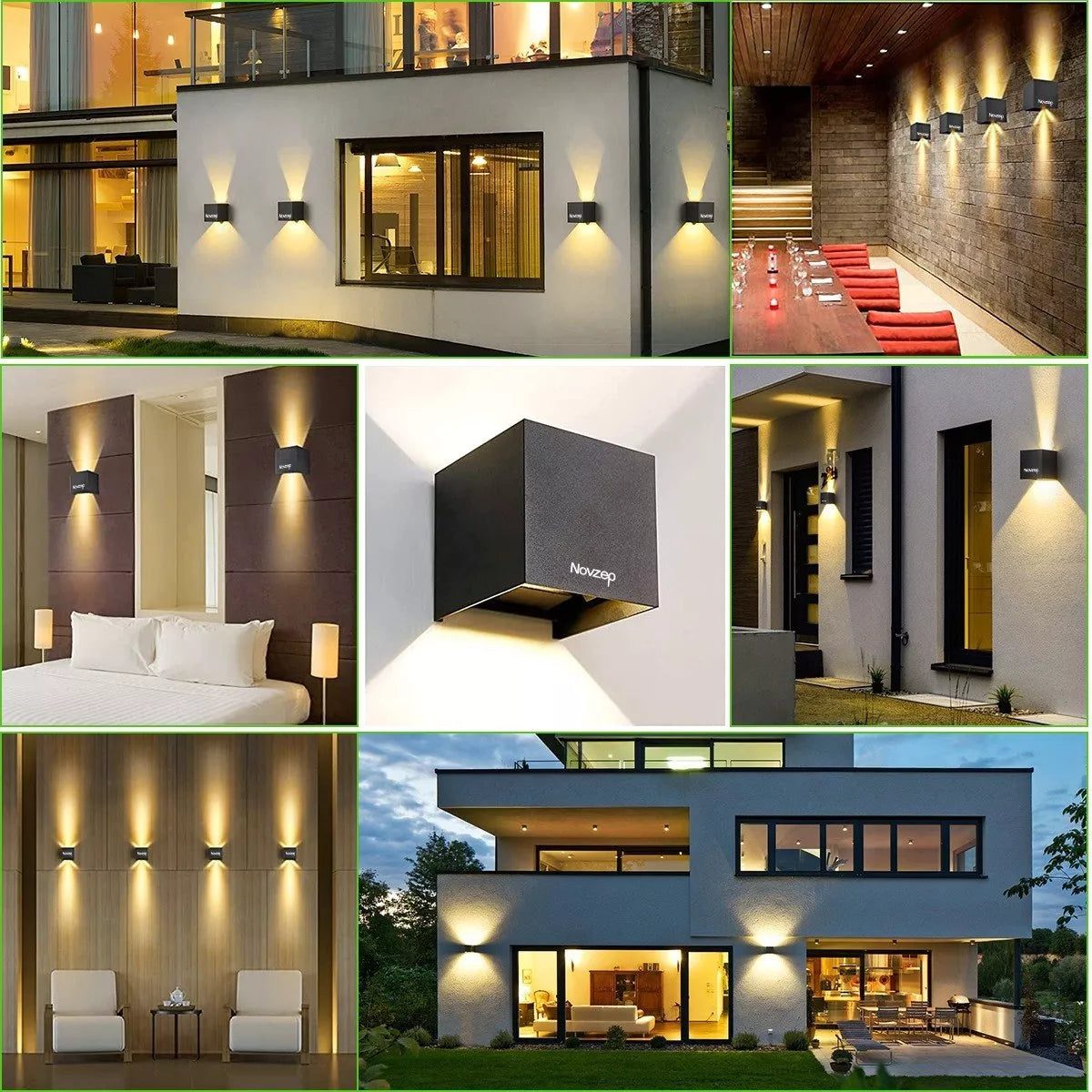 DOPWII Lámpara De Pared Interior Luz Impermeable Exterior 2pc