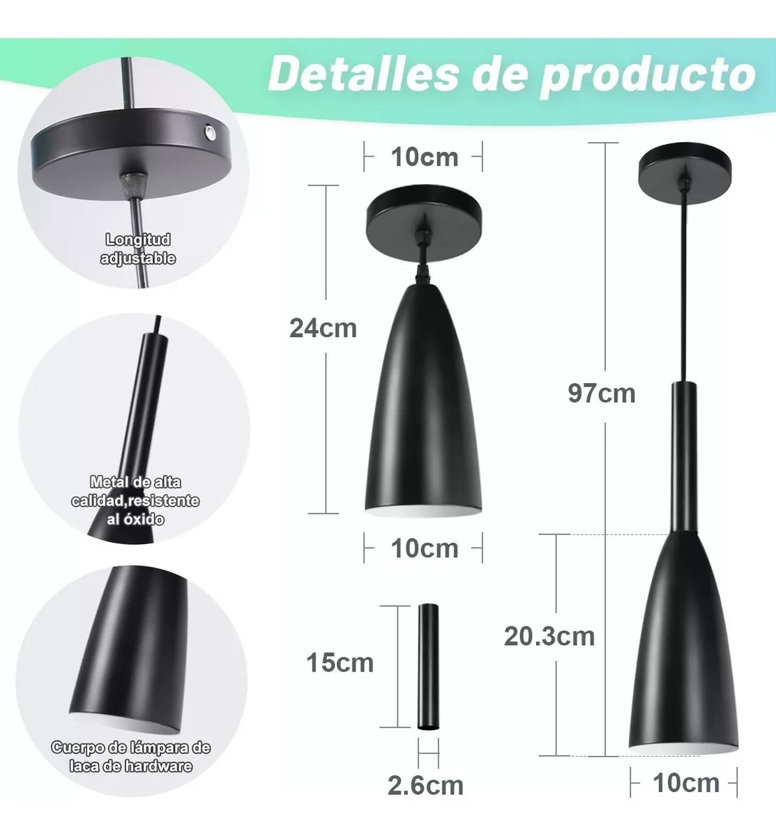 DOPWII 3 Lampara Techo Colgante Moderna E26 Industrial Colgantes