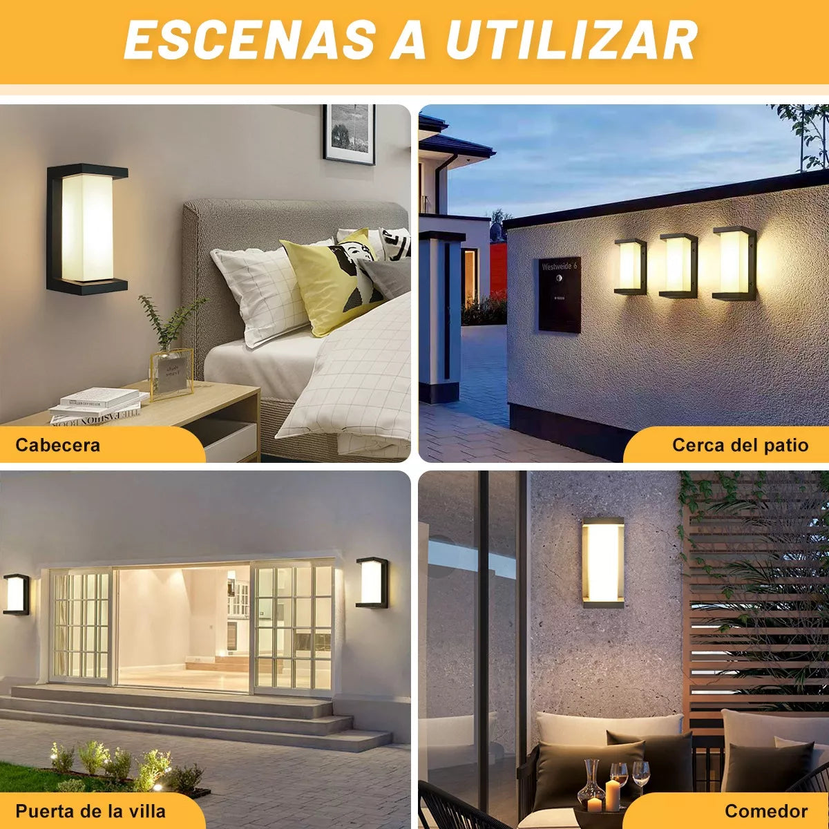 DOPWII Lámpara De Pared Exterior Luz Cálida Impermeable Moderno