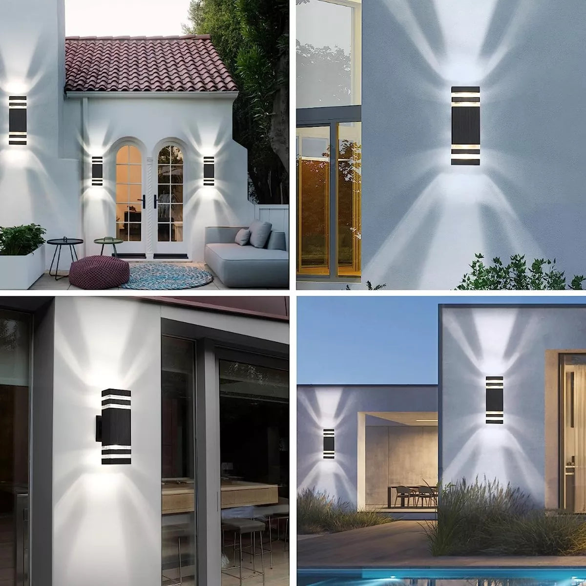 DOPWII Lámpara De Pared Impermeable Led Luz Con 2 Bombillas