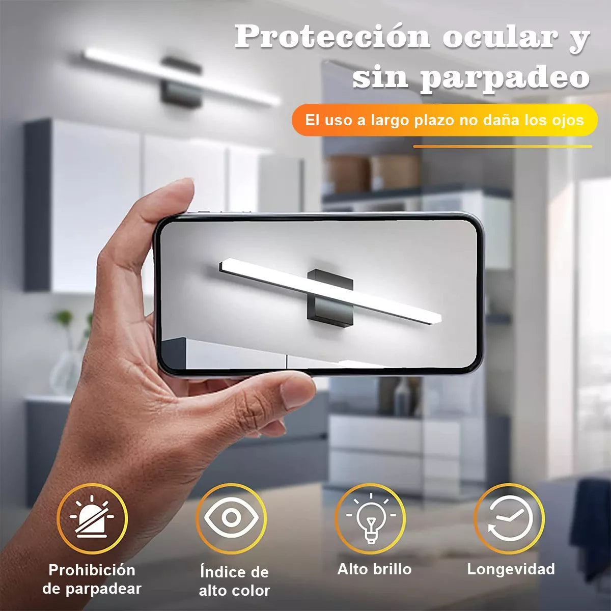 DOPWII Lámpara De Pared Para Espejo De Baño Luz Moderno Led 60cm