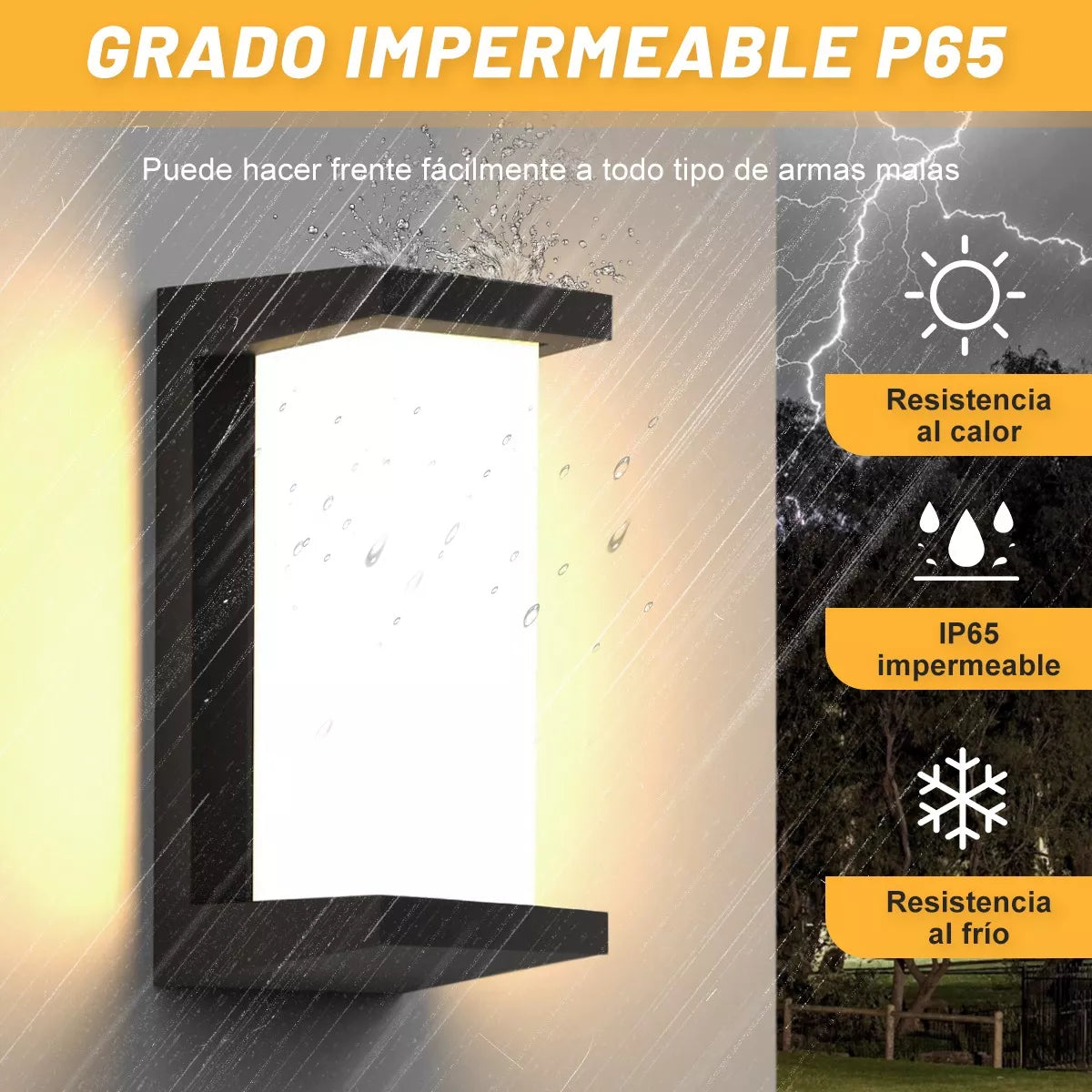 DOPWII Lámpara De Pared Exterior Luz Cálida Impermeable Moderno
