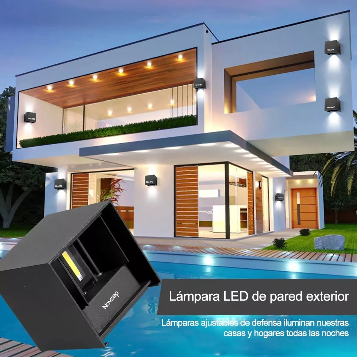 DOWPII Lámpara De Pared Para Interior/exterior Luz Led 1pzs
