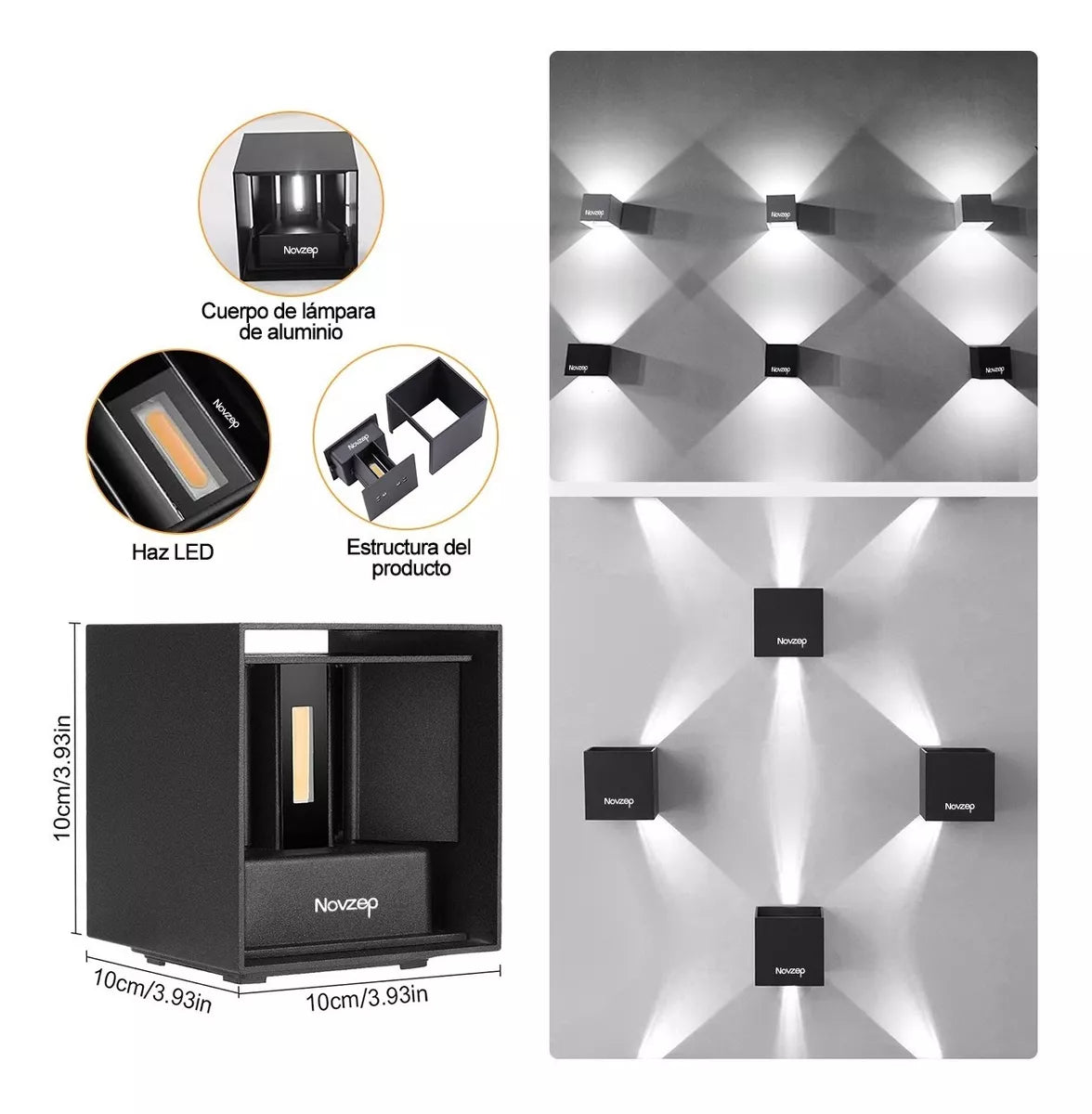 DOWPII Lámpara De Pared Para Interior/exterior Luz Led 1pzs
