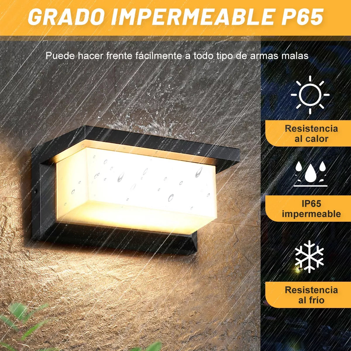 DOPWII Lámpara De Pared Exterior/interior Luz Cálida Impermeable