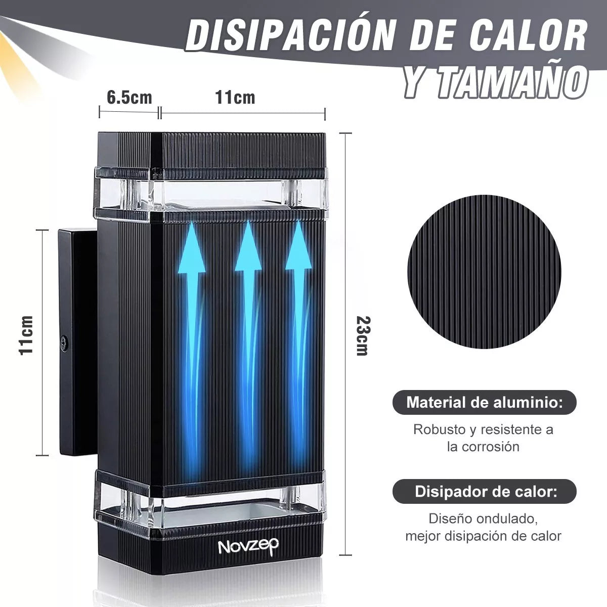 DOPWII Lámpara De Pared Interior/exterior Con 2 Focs Cálida