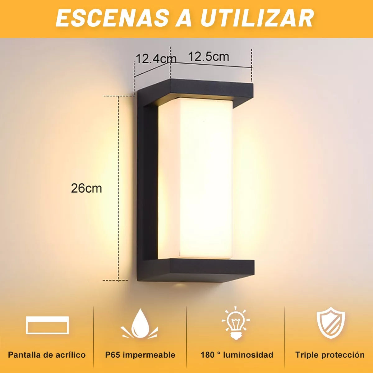 DOPWII Lámpara De Pared Exterior Luz Cálida Impermeable Moderno