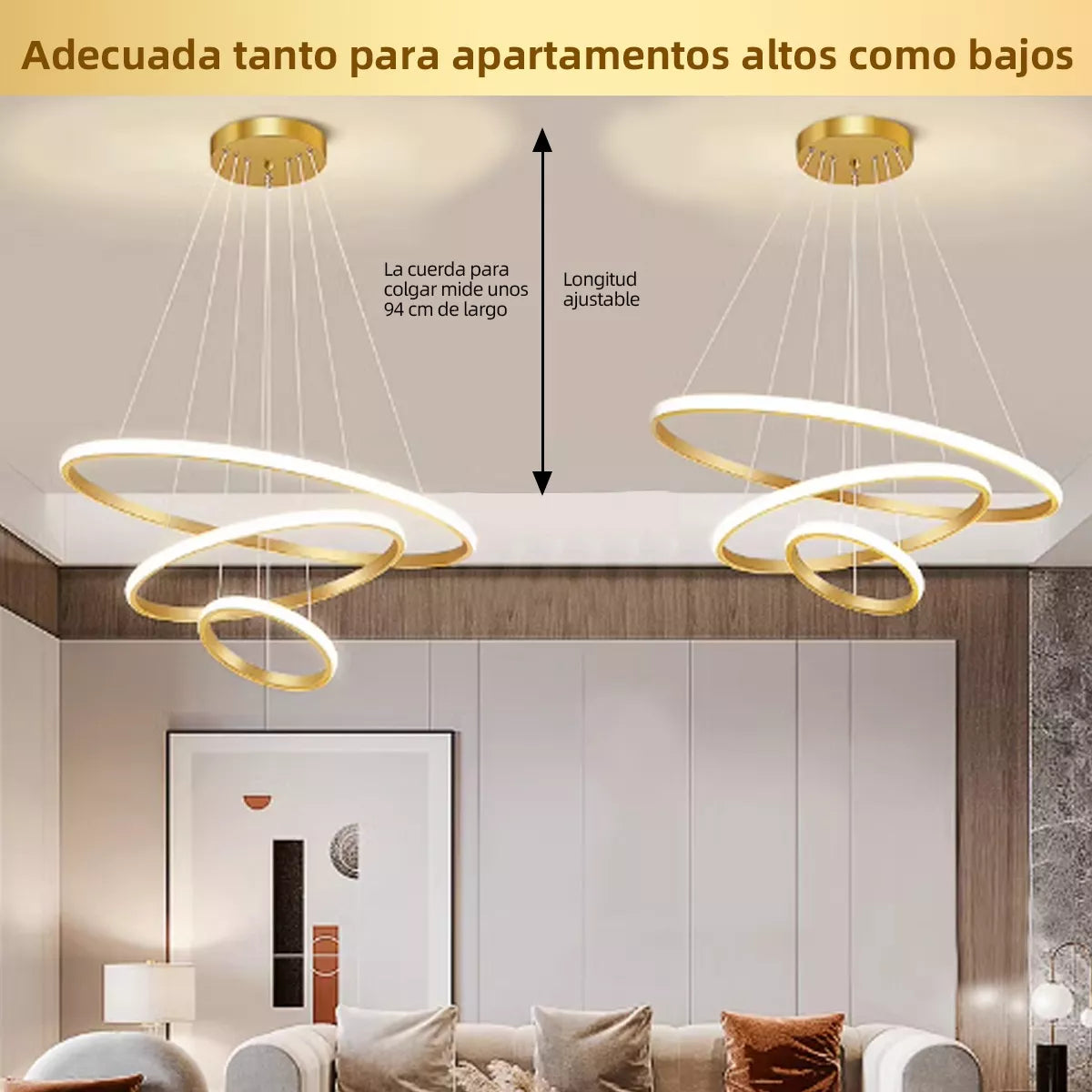 DOPWII Lámpara De Techo Colgante Iluminación Moderna Regulable Led