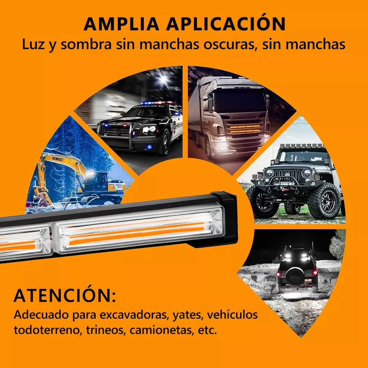 DOPWII Barra Torreta Estrobo Código Leds Cob Policia 34 PuLG 60w