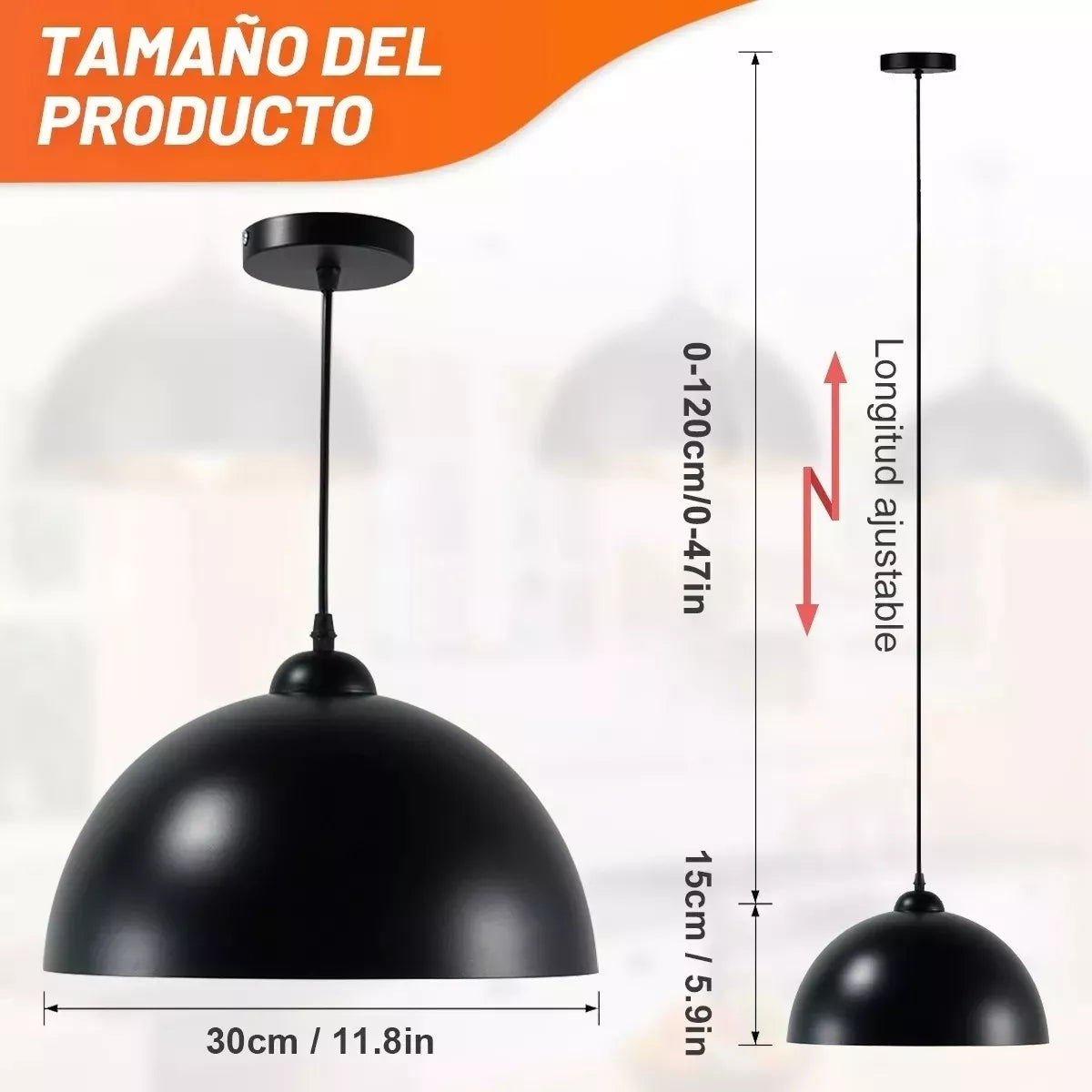 DOPWII Led Lámparas De Techo Colgante Industrial (3 Piezas) 60w