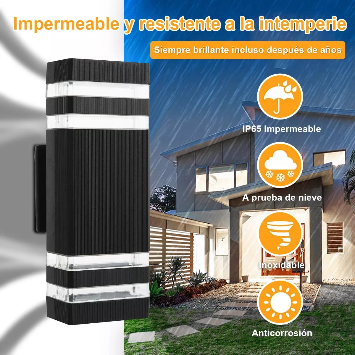 DOPWII Lámpara De Pared Impermeable Led Luz Con 2 Bombillas