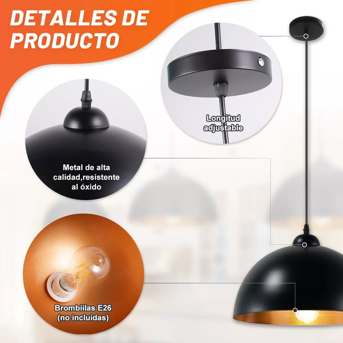 DOPWII Led Lámparas De Techo Colgante Industrial (3 Piezas) 60w