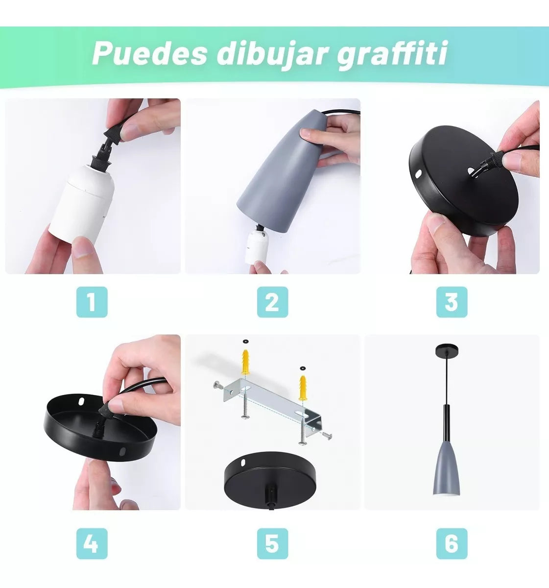 DOPWII 3 Lampara Techo Colgante Moderna E26 Industrial Colgantes