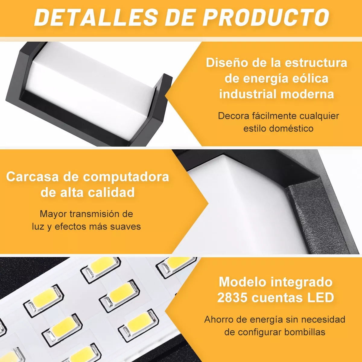 DOPWII Lámpara De Pared Exterior Luz Cálida Impermeable Moderno
