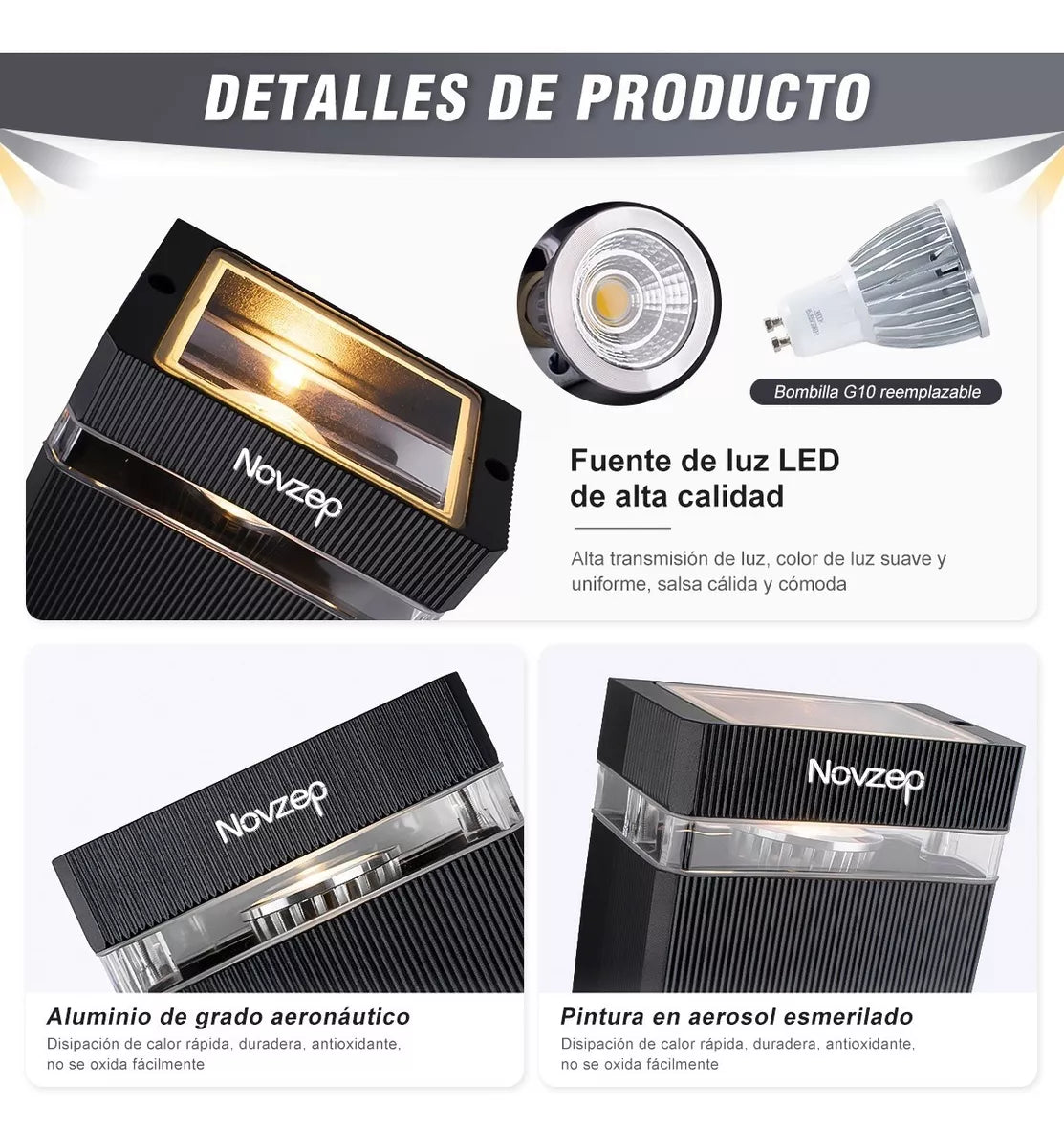 DOPWII Lámpara De Pared Interior/exterior Con 2 Focs Cálida