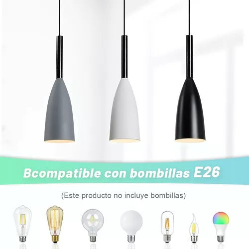 DOWPII 3 Lampara Techo Colgante Moderna E26 Industrial Colgantes