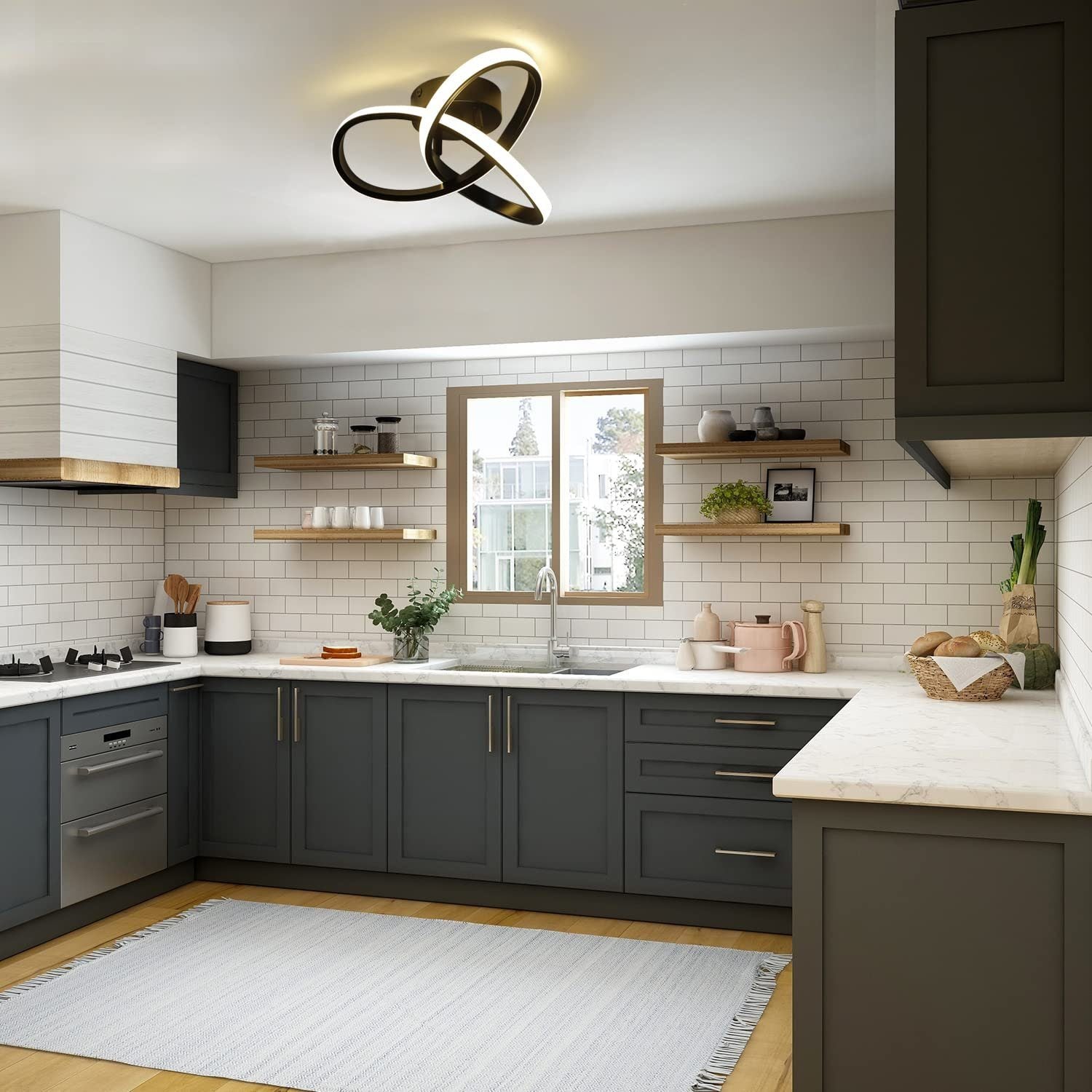 Preventa: Lámpara de techo LED Nettlife blanco cálido 3000K diseño geométrico, antideslumbrante