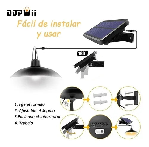 Dopwii Lámpara Solar Exterior Impermeable Cable Para Exteriores 3 M
