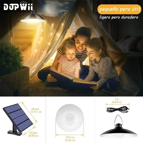 Lampara LED Techo 117 Lámparas Solares LED Interior 100W Luz Tricolor,  Control de Luz de Control Remoto, IP65 Prueba de Agua, con Cable Estándar  Nacio